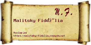 Malitsky Fidélia névjegykártya